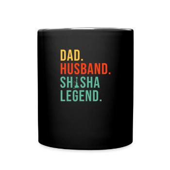 Shisha Papa Ehemann Hookah Wasserpfeife - Tasse einfarbig - Schwarz - Vorne