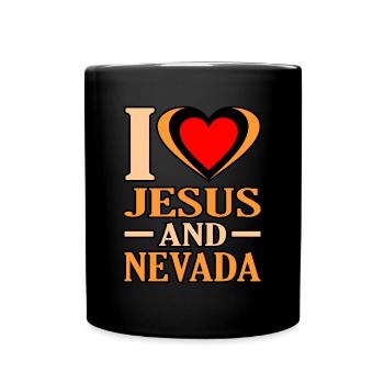 Ich Liebe Jesus Und Nevada Geschenk - Tasse einfarbig - Schwarz - Vorne