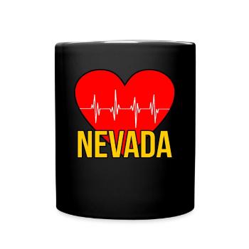 Nevada Heartbeat Gift - Full Colour Mug - black - Front