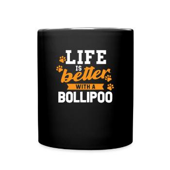 Bollipoo Hunde Hunderasse Geschenk Spruch Hund - Tasse einfarbig - Schwarz - Vorne