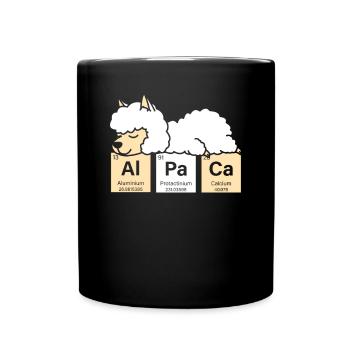 Alpaca Periodic Table Of Elements Guanaco Llama - Full Colour Mug - black - Front