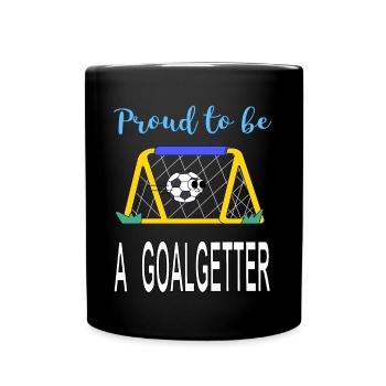 Je suis fier d’être un attaquant Idée cadeau Football - Mug uni - noir - Devant