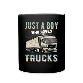 juste un garçon qui aime les camions - Mug uni - noir - Devant