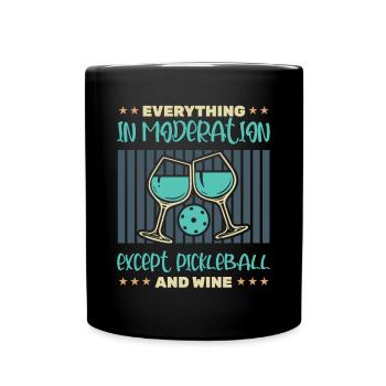 Drôle de vin et de pickleball - Mug uni - noir - Devant