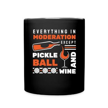 Drôle de vin et de pickleball - Mug uni - noir - Devant
