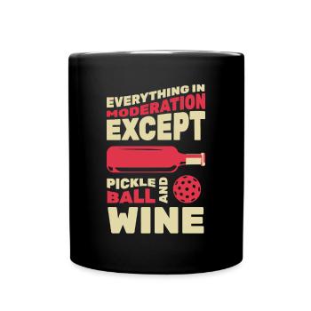 Drôle de vin et de pickleball - Mug uni - noir - Devant