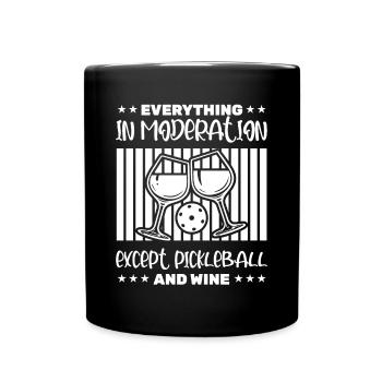 Drôle de vin et de pickleball - Mug uni - noir - Devant