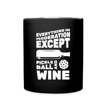Drôle de vin et de pickleball - Mug uni - noir - Devant