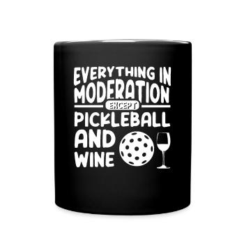 Drôle de vin et de pickleball - Mug uni - noir - Devant