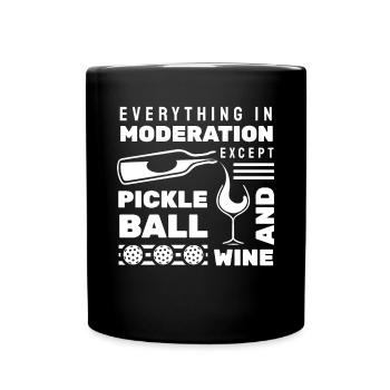 Drôle de vin et de pickleball - Mug uni - noir - Devant