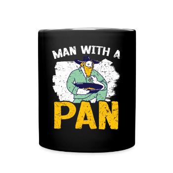 Man With A Pan Gold Prospecting Miner Gold Panning - Full Colour Mug - black - Front
