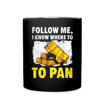 Gold Panning Gold Prospecting Mining Miner Geology - Full Colour Mug - black - Front