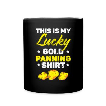 Gold Panning Gold Prospecting Mining Miner Geology - Full Colour Mug - black - Front