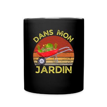 DANS MON JARDIN VINTAGE RÉTRO - Mug uni - noir - Devant
