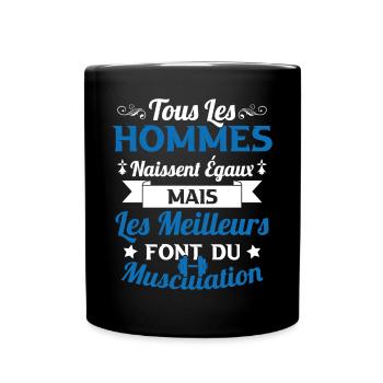 Hommes égaux les meilleurs font de la musculation - Mug uni - noir - Devant