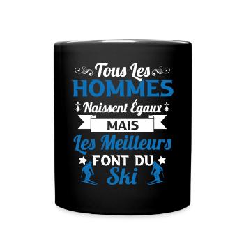 Ski - Hommes naissent égaux meilleurs font du ski - Mug uni - noir - Devant