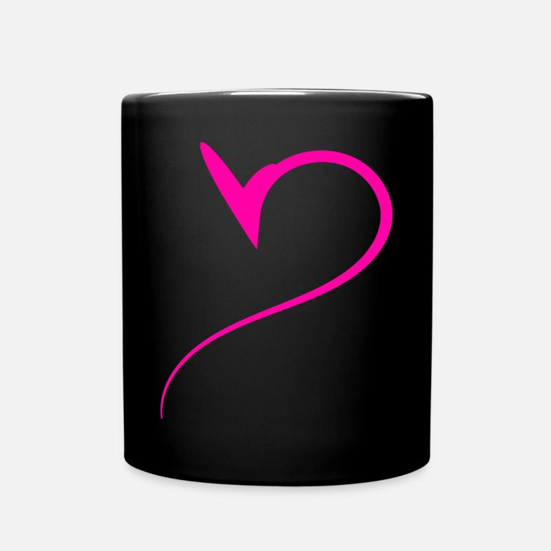 Halbes Pinkes Herz Simpel - Tasse einfarbig - Schwarz