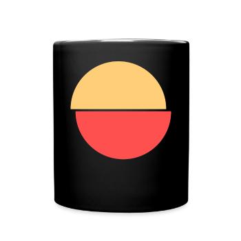 Half Circles Red And Yellow Design - Full Colour Mug - black - Front