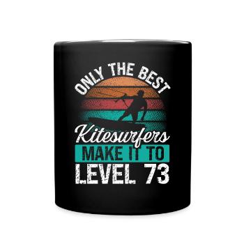 73 Kitesurf Niveau 73 Ans Rétro Kitesurf - Mug uni - noir - Devant