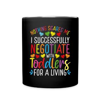 Enseignante en garde d’enfants avec fournisseur de garderie pour tout-petits - Mug uni - noir - Devant