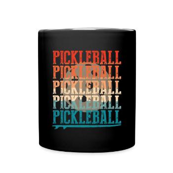 Pickleball - Tasse einfarbig - Schwarz - Vorne
