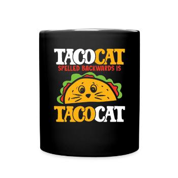 Taco-Katze - Tasse einfarbig - Schwarz - Vorne