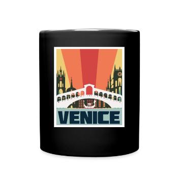 Venice Bridge Italy Gothic Grand Canal Gondola - Full Colour Mug - black - Front