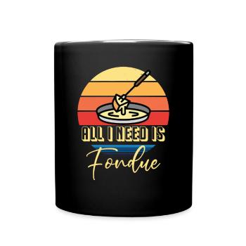 J’ai besoin d’une fondue au fromage de Suisse - Mug uni - noir - Devant
