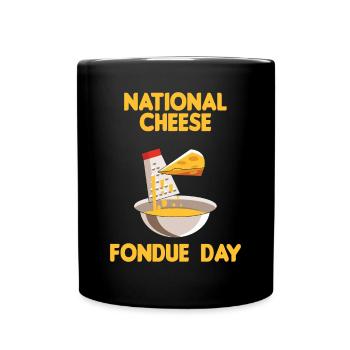 Journée nationale du fromage Suisse Fondue Alpes - Mug uni - noir - Devant