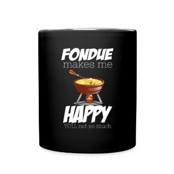 Fondue Bonheur Alpes occidentales Suisse Fromage - Mug uni - noir - Devant