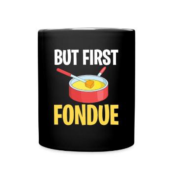 First Fondue Switzerland Cheese Alps - Full Colour Mug - black - Front