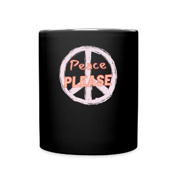 Peace Please Peace of the World No War Hippie - Full Colour Mug - black - Front