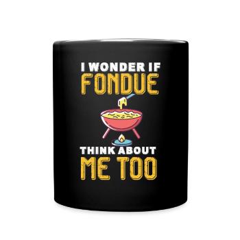 Fondue Evening Alps Switzerland National Cheese Day - Full Colour Mug - black - Front