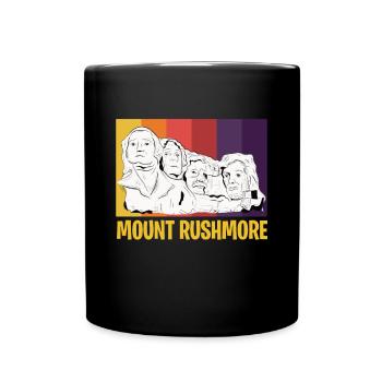 Mount Rushmore Amerika Präsidenten Denkmal - Tasse einfarbig - Schwarz - Vorne