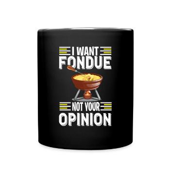 Käse Fondue Bitte Schweizer Alpen - Tasse einfarbig - Schwarz - Vorne