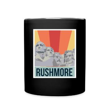 Rushmore Präsidenten Amerika Black Hills - Tasse einfarbig - Schwarz - Vorne