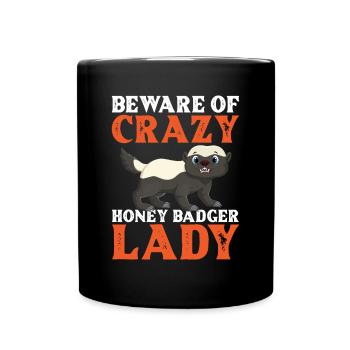 Lustiger Honigdachs - Tasse einfarbig - Schwarz - Vorne