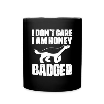 Lustiger Honigdachs - Tasse einfarbig - Schwarz - Vorne