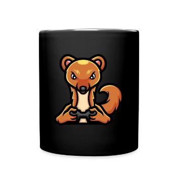 Lustiger Honigdachs Gamer Videospiel - Tasse einfarbig - Schwarz - Vorne