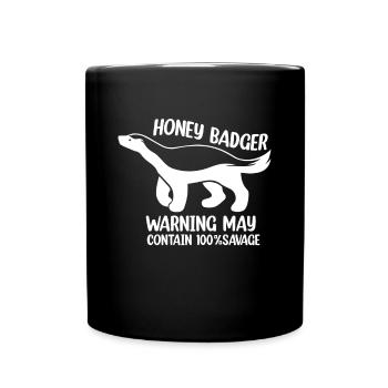 Drôle de blaireau de miel - Mug uni - noir - Devant