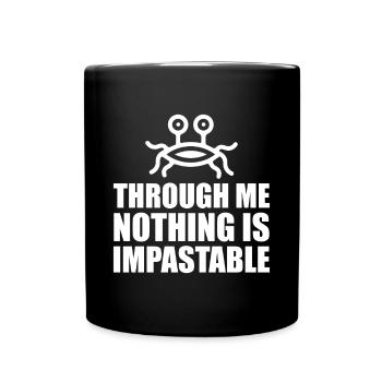 Fliegendes Spaghettimonster FSM - Tasse einfarbig - Schwarz - Vorne
