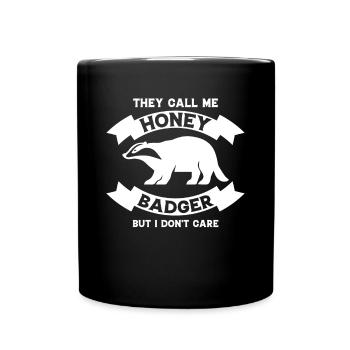 Lustiger Honigdachs - Tasse einfarbig - Schwarz - Vorne