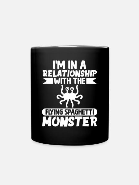 Fliegendes Spaghettimonster Pastafarianismus - Tasse einfarbig - Schwarz