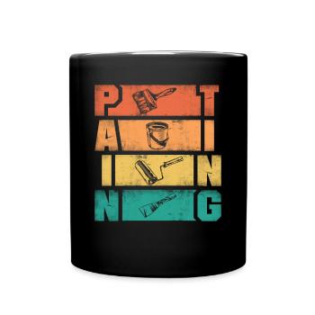 Painter Painting Silhouettes - Tasse einfarbig - Schwarz - Vorne