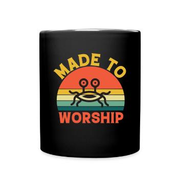 Fliegendes Spaghettimonster Pastafarianismus FSM - Tasse einfarbig - Schwarz - Vorne