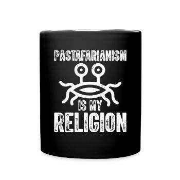 Fliegendes Spaghettimonster FSM - Tasse einfarbig - Schwarz - Vorne