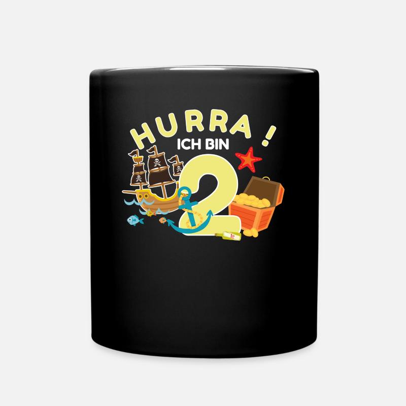 Piraten 2. Geburtstag Pirat 2 Jahre Geschenk - Tasse einfarbig - Schwarz