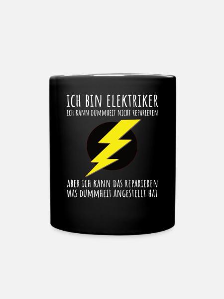 Elektriker Handwerker - Tasse einfarbig - Schwarz