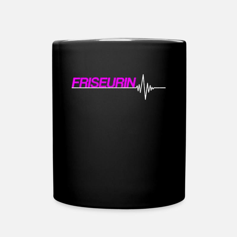 Friseurin - Tasse einfarbig - Schwarz