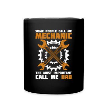 Most Important Call Me Dad Car Technician Auto - Full Colour Mug - black - Front